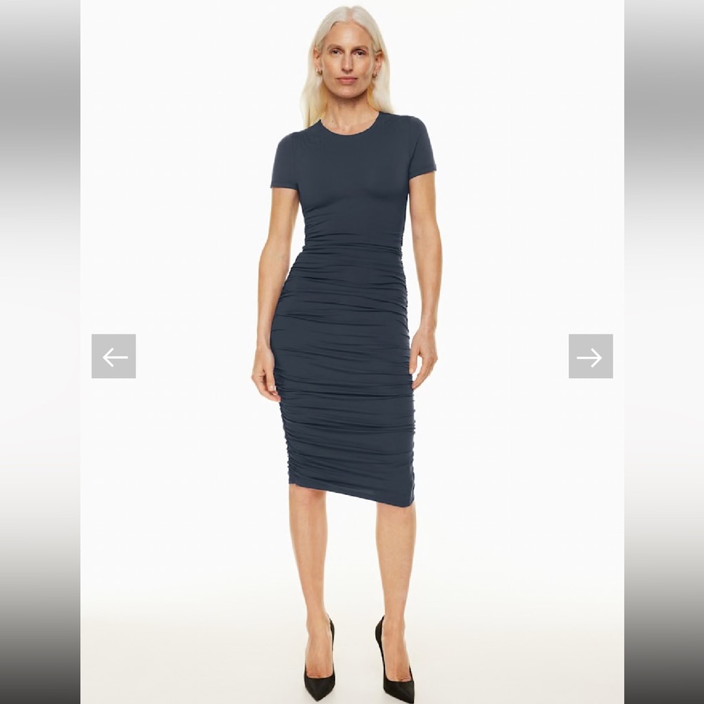 Aritzia Babaton Contour Ruched Midi Dress, new without tags - Picture 4 of 7
